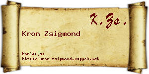 Kron Zsigmond névjegykártya