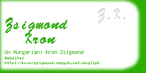 zsigmond kron business card